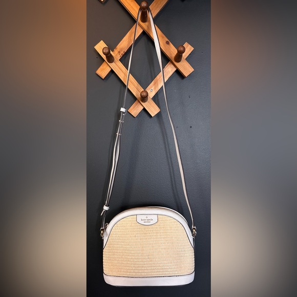 kate spade Handbags - KATE SPADE NEW YORK - Sylvia Straw X Large Dome Crossbody -EUC-